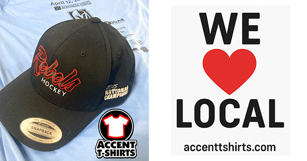 We Love Local graphic with red heart and AccentTShirts.com watermark – supporting small business and custom apparel printing in Las Vegas